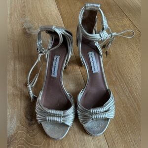 Tabitha Simmons Silver Heels Size 6